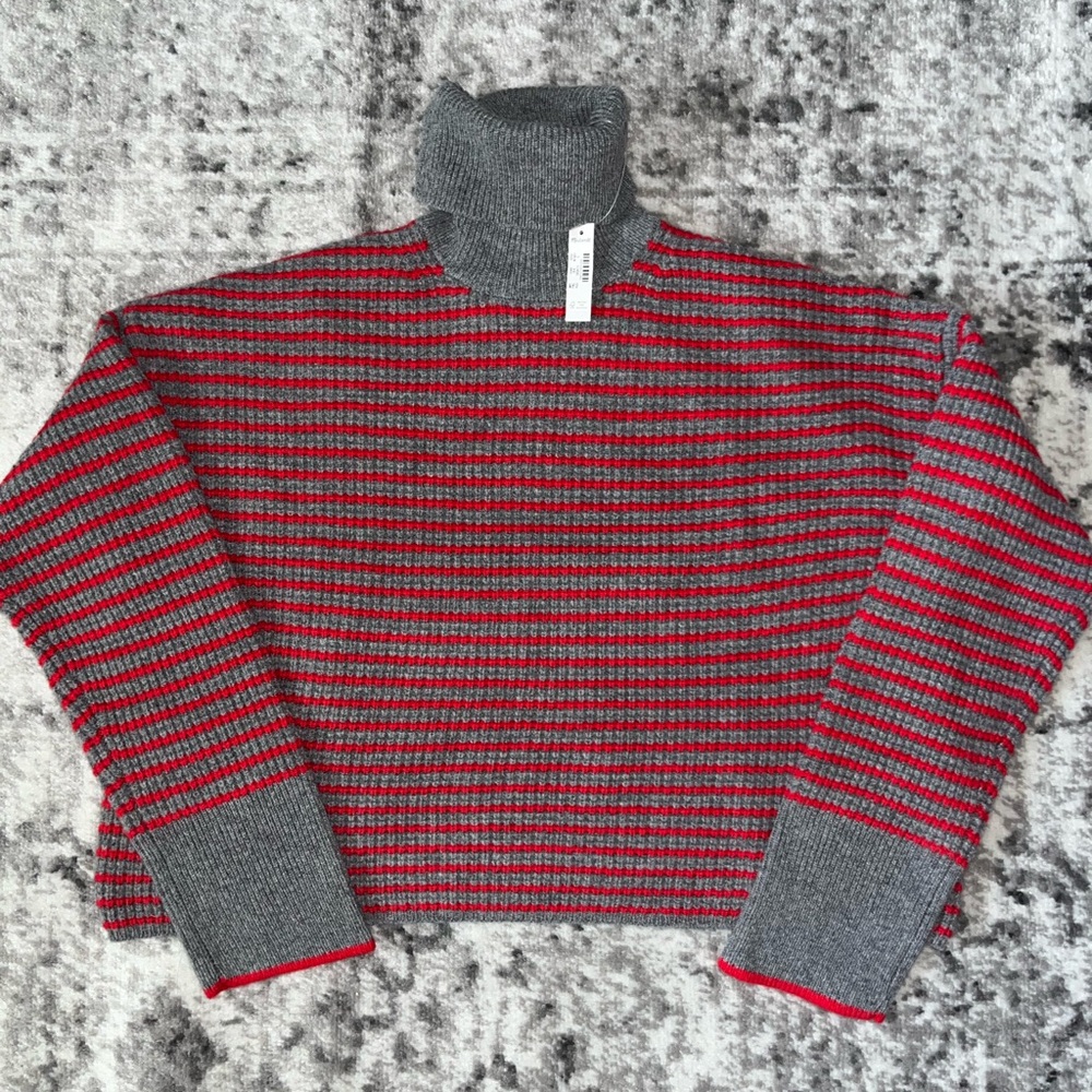 New Madewell Wool Waffle-Knit Turtleneck in Stripe